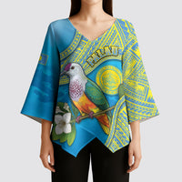 Personalised Palau Biib Bird Kimono Sleeve Blouse Rur Flower And Rock Islands Patterns DT05 - Polynesian Pride