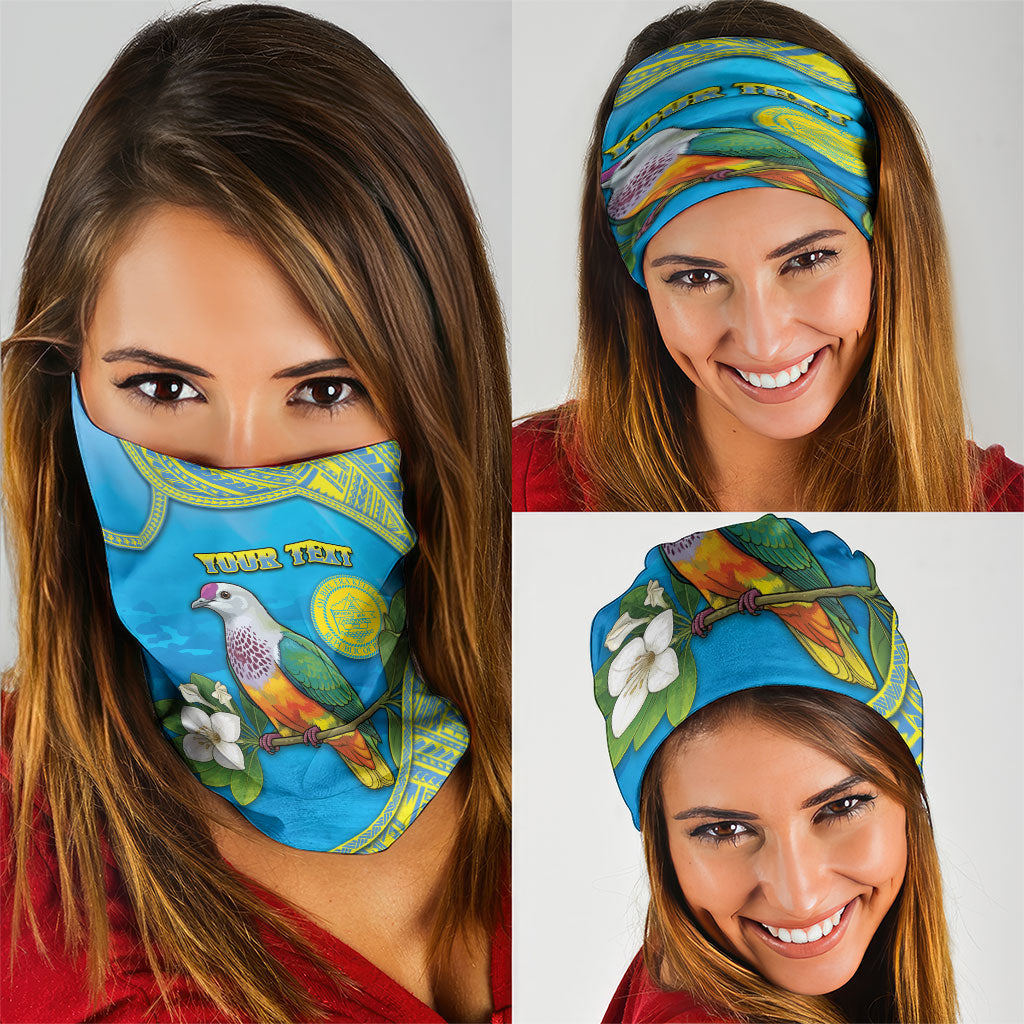 Personalised Palau Biib Bird Neck Gaiter Rur Flower And Rock Islands Patterns DT05 - Polynesian Pride