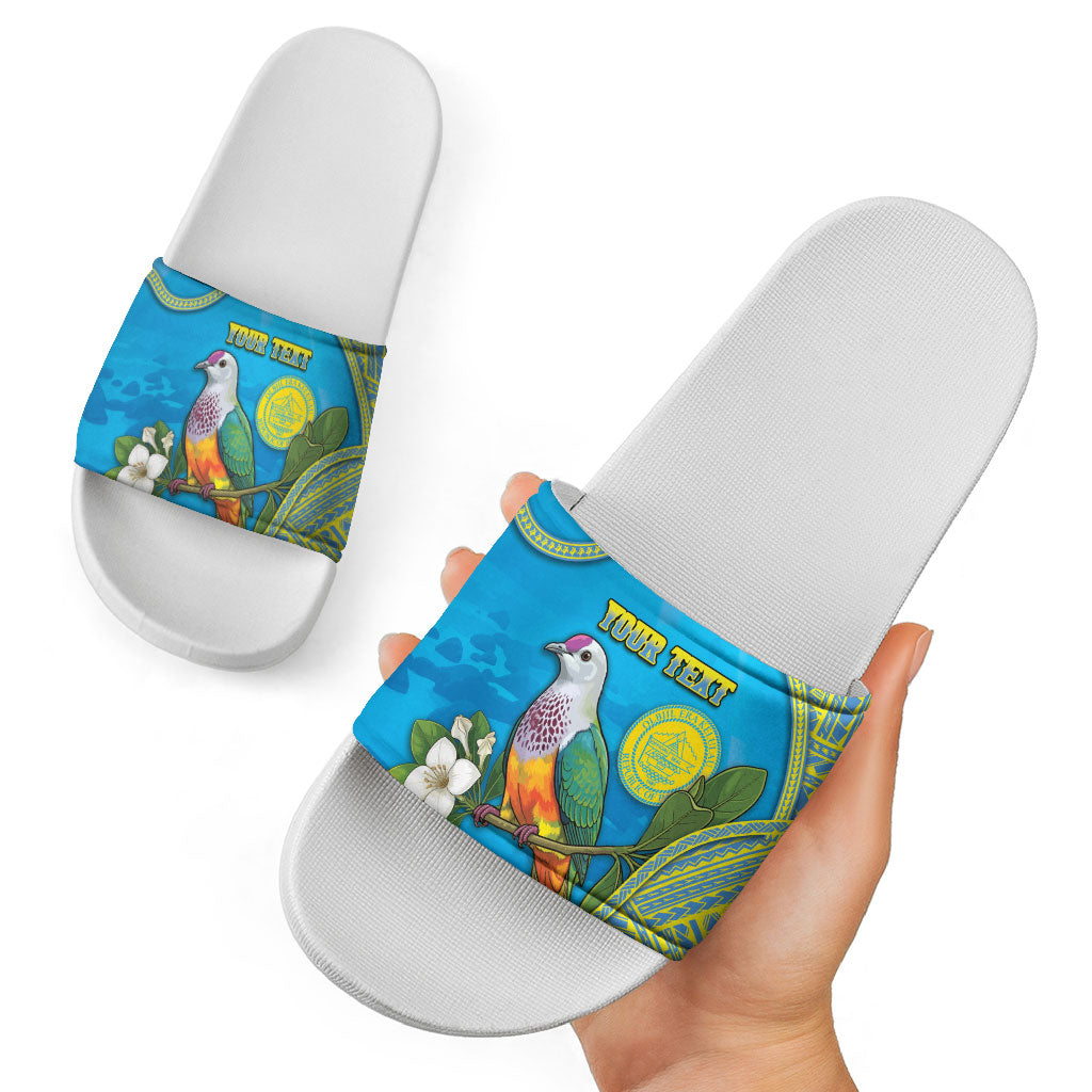 Personalised Palau Biib Bird Slide Sandals Rur Flower And Rock Islands Patterns DT05 - Polynesian Pride