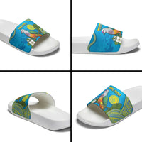 Personalised Palau Biib Bird Slide Sandals Rur Flower And Rock Islands Patterns DT05 - Polynesian Pride