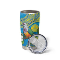 Personalised Palau Biib Bird Tumbler Cup Rur Flower And Rock Islands Patterns DT05 - Polynesian Pride