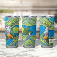 Personalised Palau Biib Bird Tumbler Cup Rur Flower And Rock Islands Patterns DT05 - Polynesian Pride