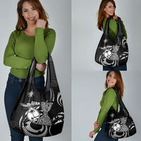 Guam Liberation Day Grocery Bag Black White Latte Stone Tribal Patterns DT05 - Polynesian Pride