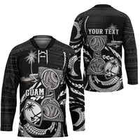 Personalised Guam Liberation Day Hockey Jersey Black White Latte Stone Tribal Patterns DT05 - Polynesian Pride