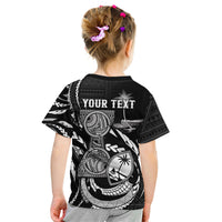 Personalised Guam Liberation Day Kid T Shirt Black White Latte Stone Tribal Patterns DT05 - Polynesian Pride