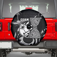 Guam Liberation Day Spare Tire Cover Black White Latte Stone Tribal Patterns DT05 - Polynesian Pride