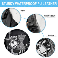 Guam Liberation Day Spare Tire Cover Black White Latte Stone Tribal Patterns DT05 - Polynesian Pride