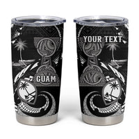 Personalised Guam Liberation Day Tumbler Cup Black White Latte Stone Tribal Patterns DT05 Black - Polynesian Pride