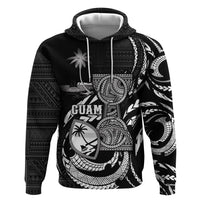 Personalised Guam Liberation Day Zip Hoodie Black White Latte Stone Tribal Patterns DT05 Pullover Hoodie Black - Polynesian Pride