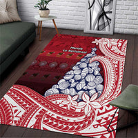 American Samoa Christmas Area Rug Seashell Xmas Tree Tribal Waves DT05 Red - Polynesian Pride