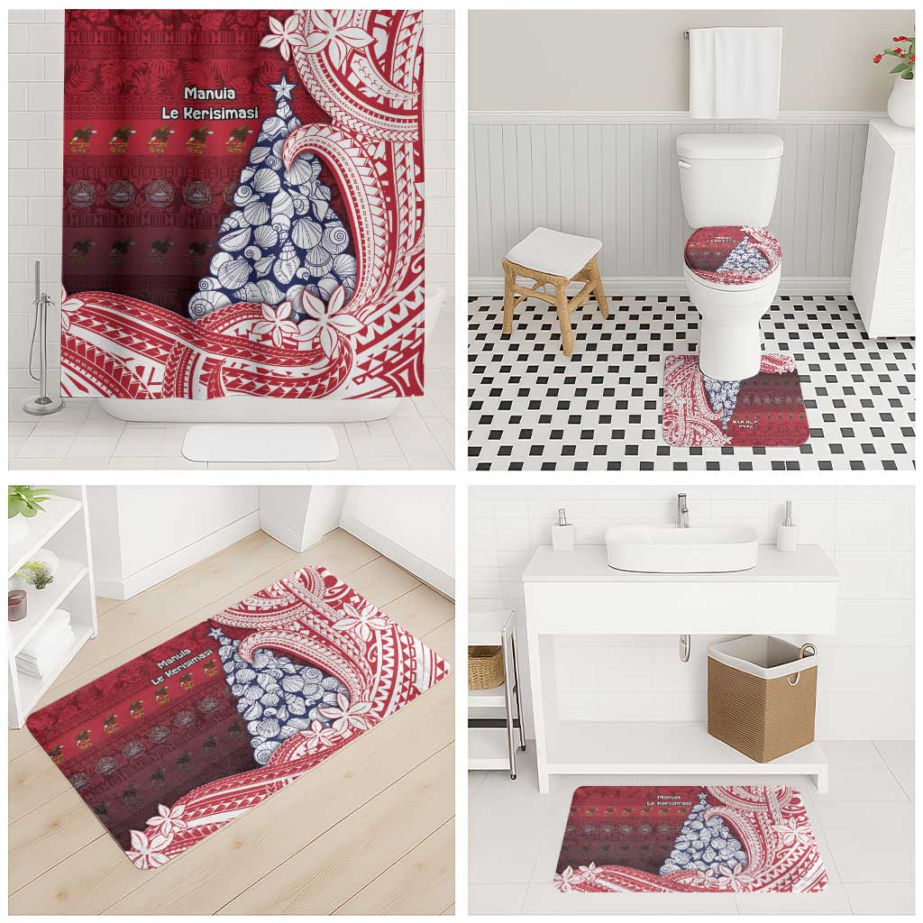American Samoa Christmas Bathroom Set Seashell Xmas Tree Tribal Waves DT05 - Polynesian Pride