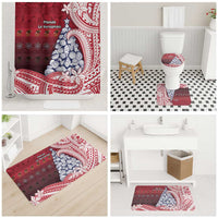 American Samoa Christmas Bathroom Set Seashell Xmas Tree Tribal Waves DT05 - Polynesian Pride