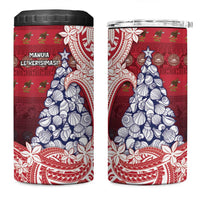 American Samoa Christmas 4 in 1 Can Cooler Tumbler Seashell Xmas Tree Tribal Waves DT05 One Size: 16 oz Red - Polynesian Pride
