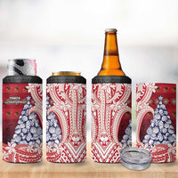 American Samoa Christmas 4 in 1 Can Cooler Tumbler Seashell Xmas Tree Tribal Waves DT05 - Polynesian Pride