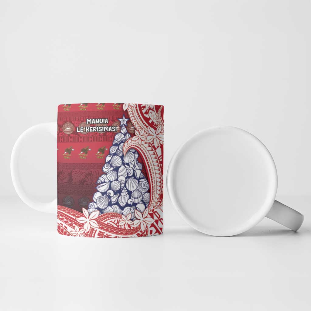 American Samoa Christmas Ceramic Mug Seashell Xmas Tree Tribal Waves DT05 - Polynesian Pride