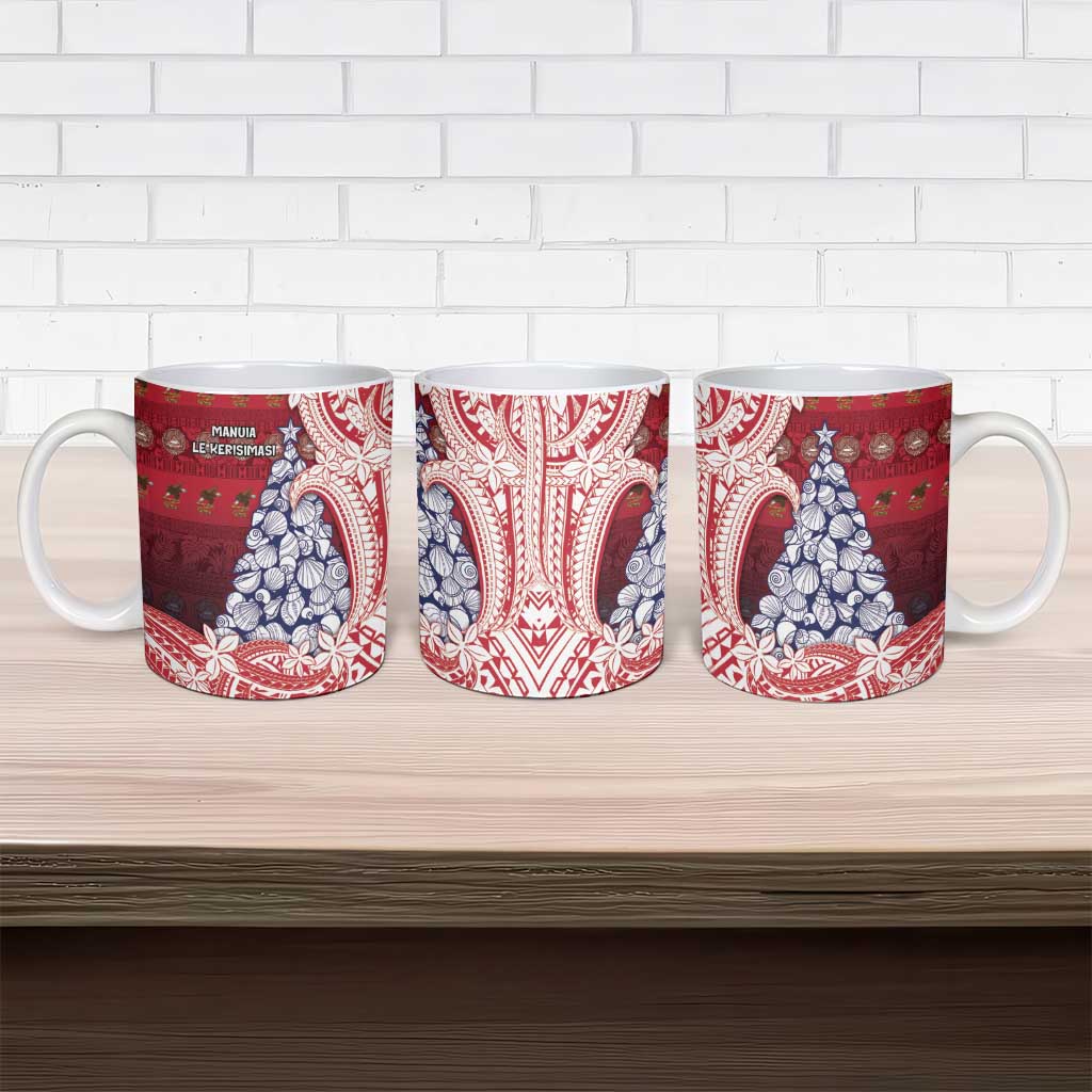 American Samoa Christmas Ceramic Mug Seashell Xmas Tree Tribal Waves DT05 - Polynesian Pride