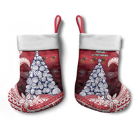 American Samoa Christmas Stocking Seashell Xmas Tree And Waves Patterns DT05 - Polynesian Pride