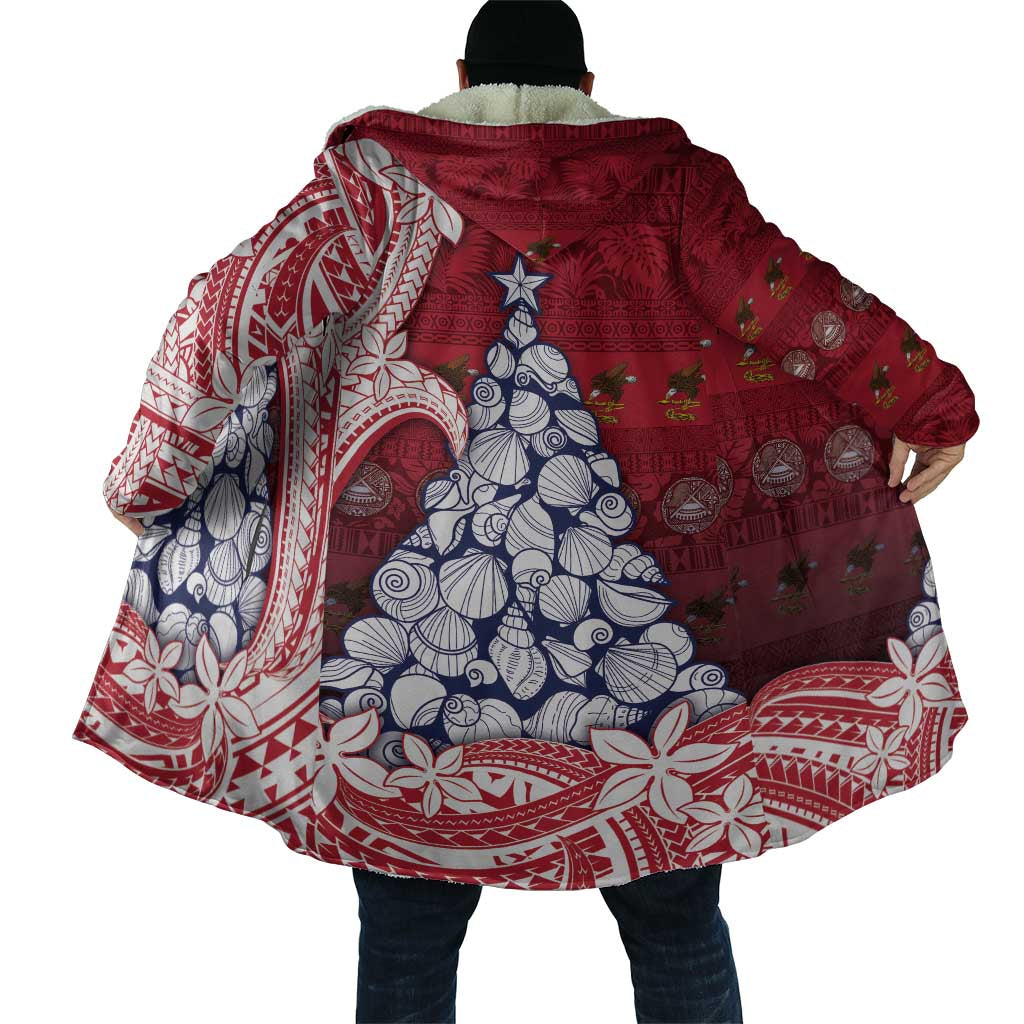 American Samoa Christmas Cloak Seashell Xmas Tree Tribal Waves DT05 - Polynesian Pride