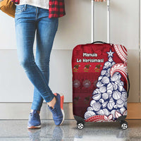 American Samoa Christmas Luggage Cover Seashell Xmas Tree Tribal Waves DT05 - Polynesian Pride