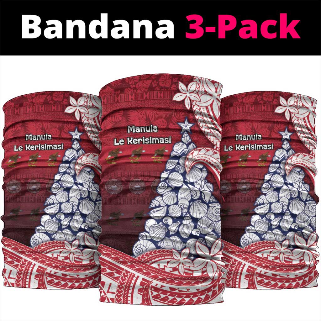 American Samoa Christmas Neck Gaiter Seashell Xmas Tree Tribal Waves DT05 package One Size: 25*50cm Red - Polynesian Pride