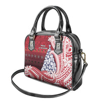American Samoa Christmas Shoulder Handbag Seashell Xmas Tree Tribal Waves DT05 - Polynesian Pride