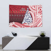 American Samoa Christmas Tapestry Seashell Xmas Tree Tribal Waves DT05 - Polynesian Pride