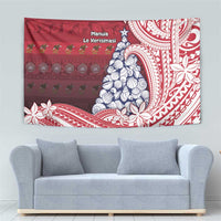 American Samoa Christmas Tapestry Seashell Xmas Tree Tribal Waves DT05 - Polynesian Pride