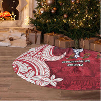 American Samoa Christmas Tree Skirt Seashell Xmas Tree And Waves Patterns DT05 - Polynesian Pride