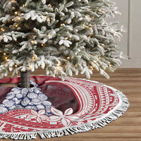 American Samoa Christmas Tree Skirt Seashell Xmas Tree And Waves Patterns DT05 - Polynesian Pride
