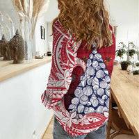 American Samoa Christmas Women Casual Shirt Seashell Xmas Tree Tribal Waves DT05 - Polynesian Pride