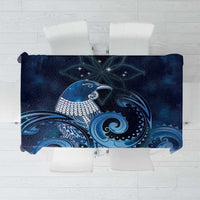 New Zealand Matariki Tablecloth Maori Tui Bird Blue Galaxy DT05 Blue - Polynesian Pride