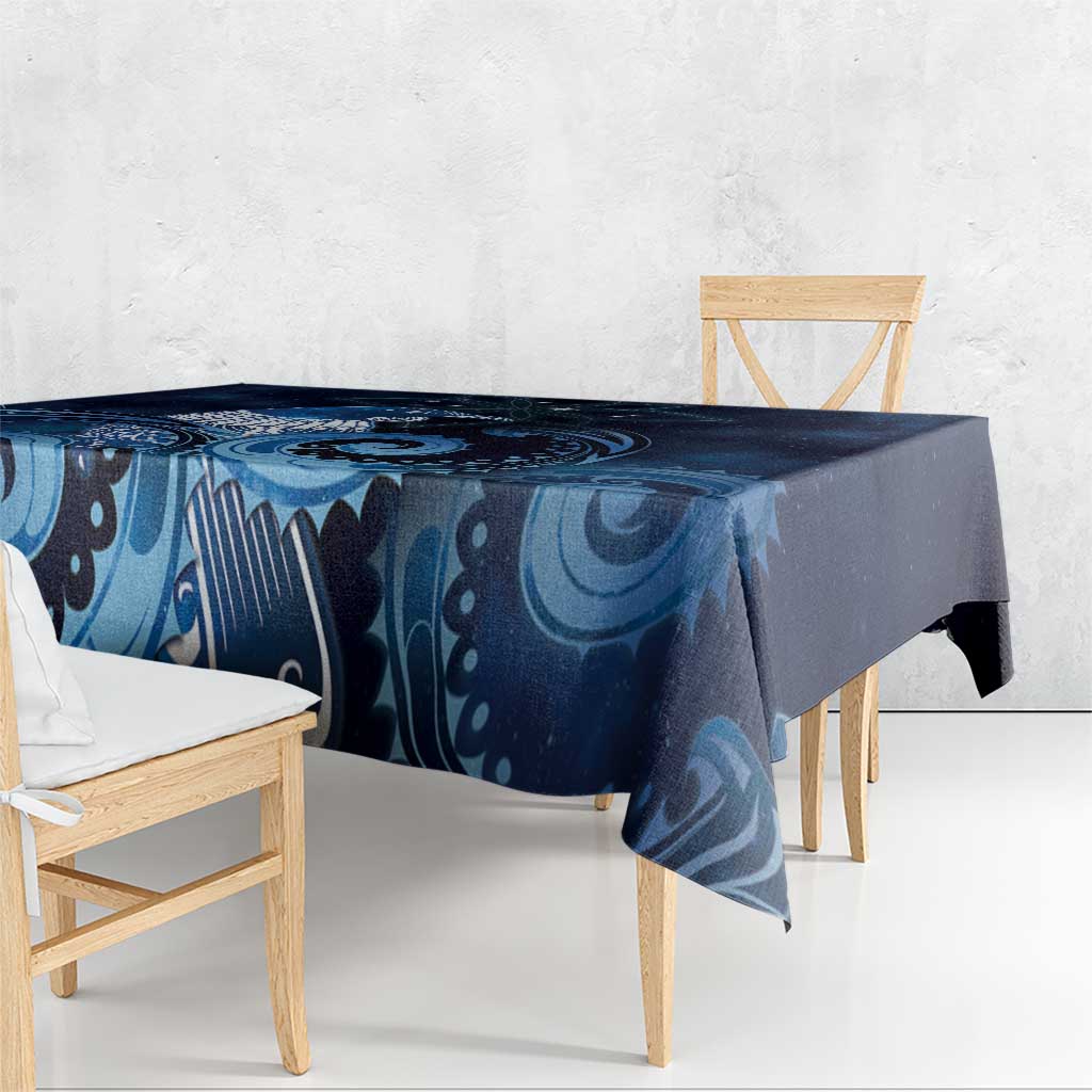New Zealand Matariki Tablecloth Maori Tui Bird Blue Galaxy DT05 - Polynesian Pride