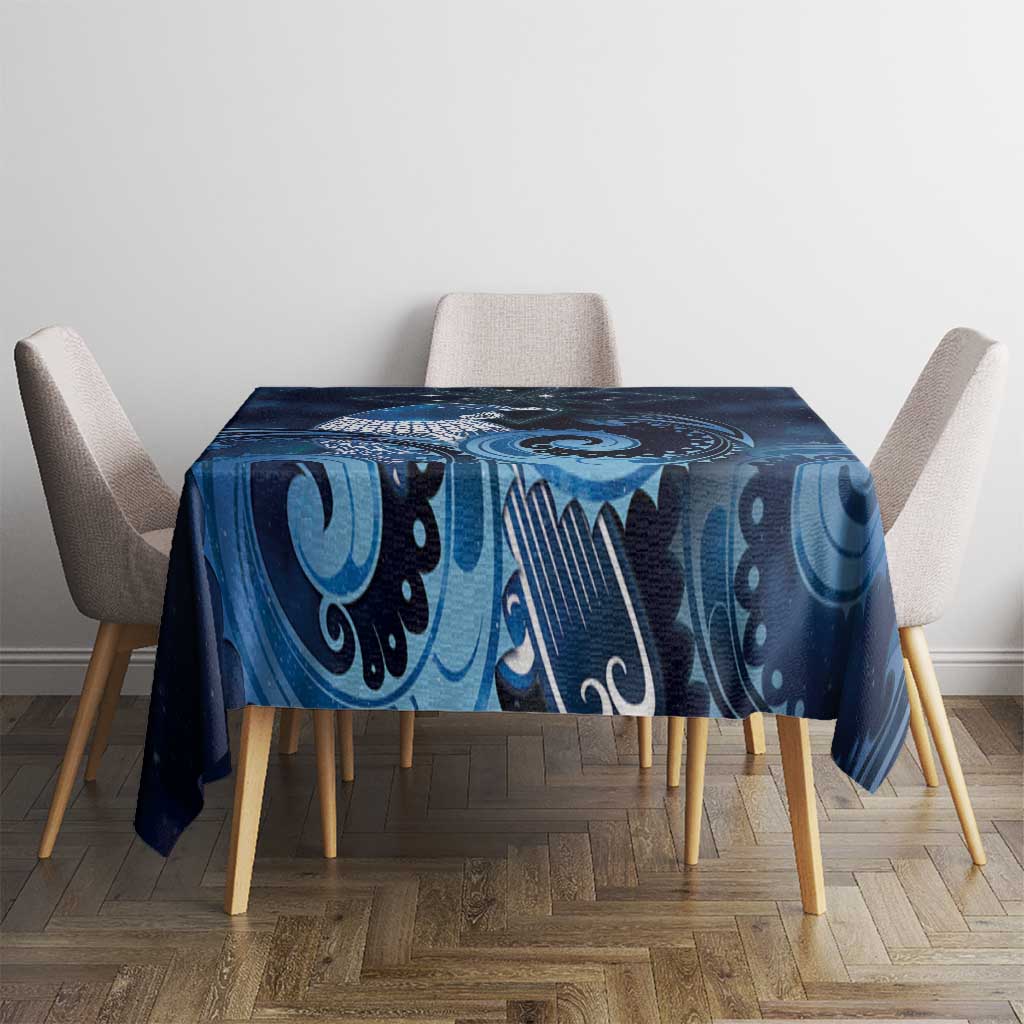 New Zealand Matariki Tablecloth Maori Tui Bird Blue Galaxy DT05 - Polynesian Pride