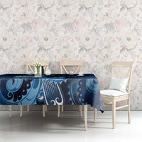 New Zealand Matariki Tablecloth Maori Tui Bird Blue Galaxy DT05 - Polynesian Pride