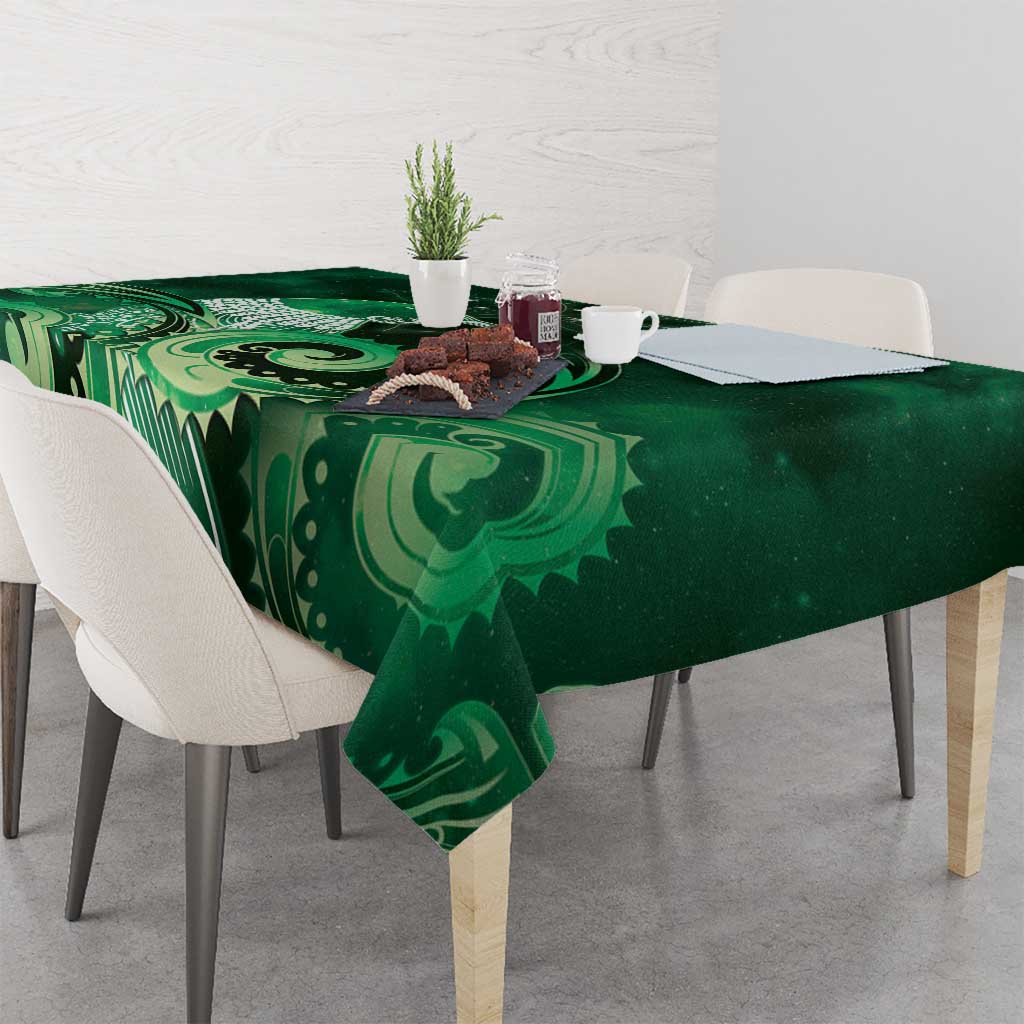 New Zealand Matariki Tablecloth Maori Tui Bird Green Galaxy DT05 - Polynesian Pride