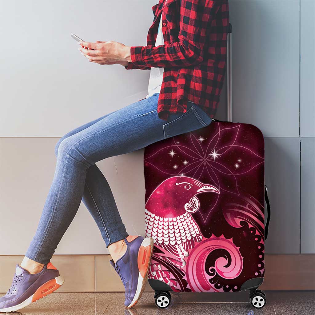 New Zealand Matariki Luggage Cover Maori Tui Bird Magenta Galaxy DT05 - Polynesian Pride