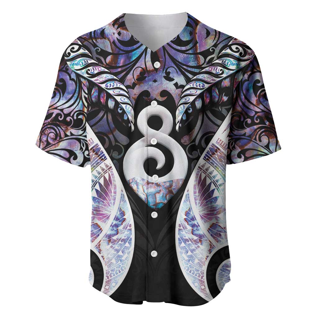 New Zealand Aotearoa Baseball Jersey Pikorua Single Twist Pink Paua Shell DT05 Pink - Polynesian Pride