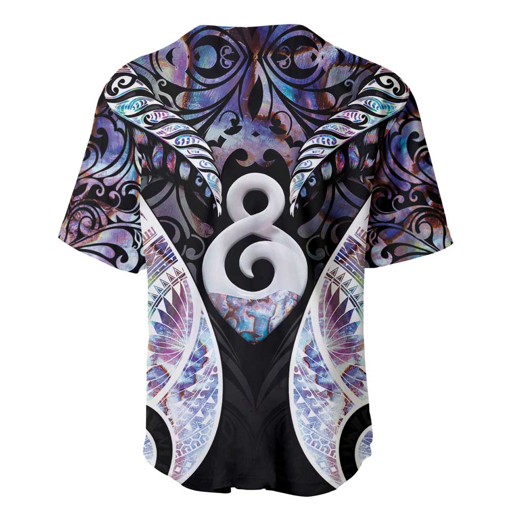 New Zealand Aotearoa Baseball Jersey Pikorua Single Twist Pink Paua Shell DT05 - Polynesian Pride