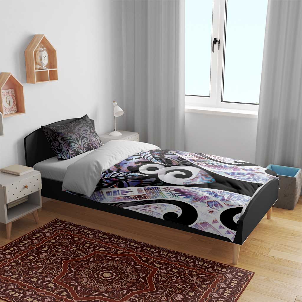New Zealand Aotearoa Bedding Set Pikorua Single Twist Pink Paua Shell DT05 - Polynesian Pride