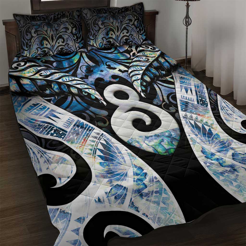 New Zealand Aotearoa Quilt Bed Set Pikorua Single Twist Green Paua Shell DT05 Green - Polynesian Pride