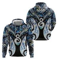 New Zealand Aotearoa Zip Hoodie Pikorua Single Twist Green Paua Shell DT05 - Polynesian Pride