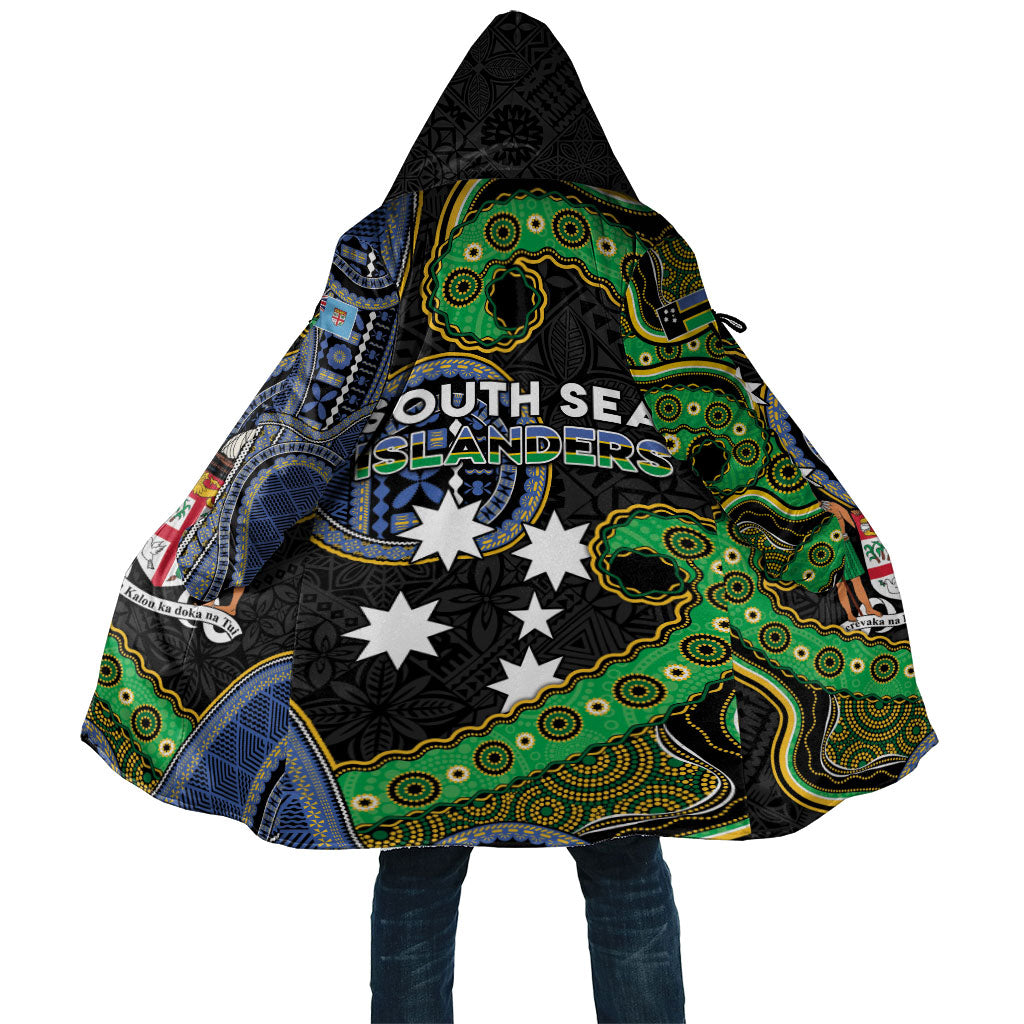 South Sea Islanders And Fiji Cloak Fijian Coat Of Arms And Southern Cross DT05 Unisex Black - Polynesian Pride