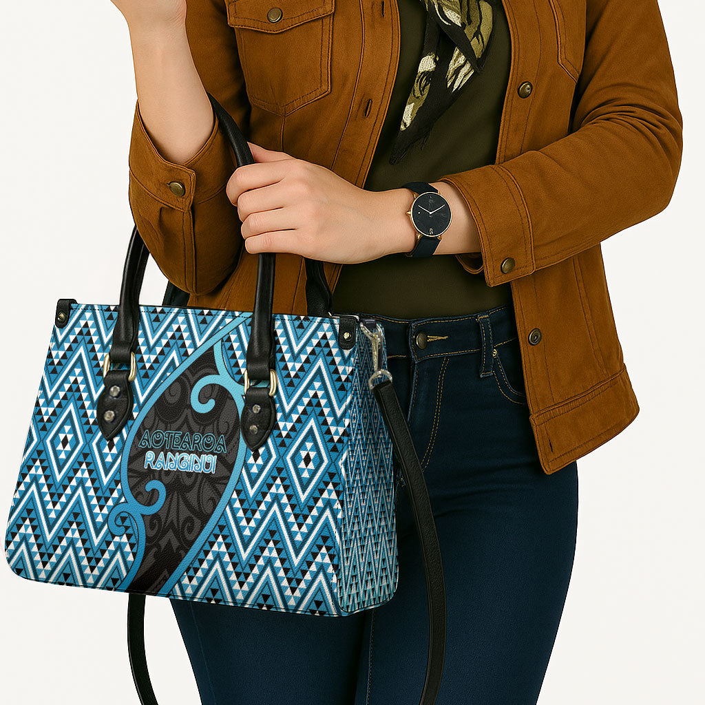 Aotearoa Atua Ranginui Leather Bag Maori Sky Father Koru Patterns DT05 - Polynesian Pride