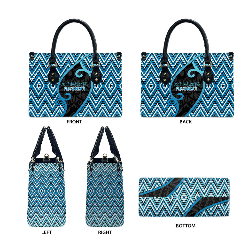 Aotearoa Atua Ranginui Leather Bag Maori Sky Father Koru Patterns DT05 - Polynesian Pride