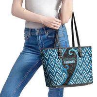 Aotearoa Atua Ranginui Leather Tote Bag Maori Sky Father Koru Patterns DT05 - Polynesian Pride