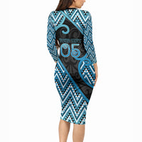 Custom Aotearoa Atua Ranginui Long Sleeve Bodycon Dress Maori Sky Father Koru Patterns DT05 - Polynesian Pride