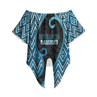 Custom Aotearoa Atua Ranginui Off Shoulder Wrap Waist Top Maori Sky Father Koru Patterns DT05 - Polynesian Pride