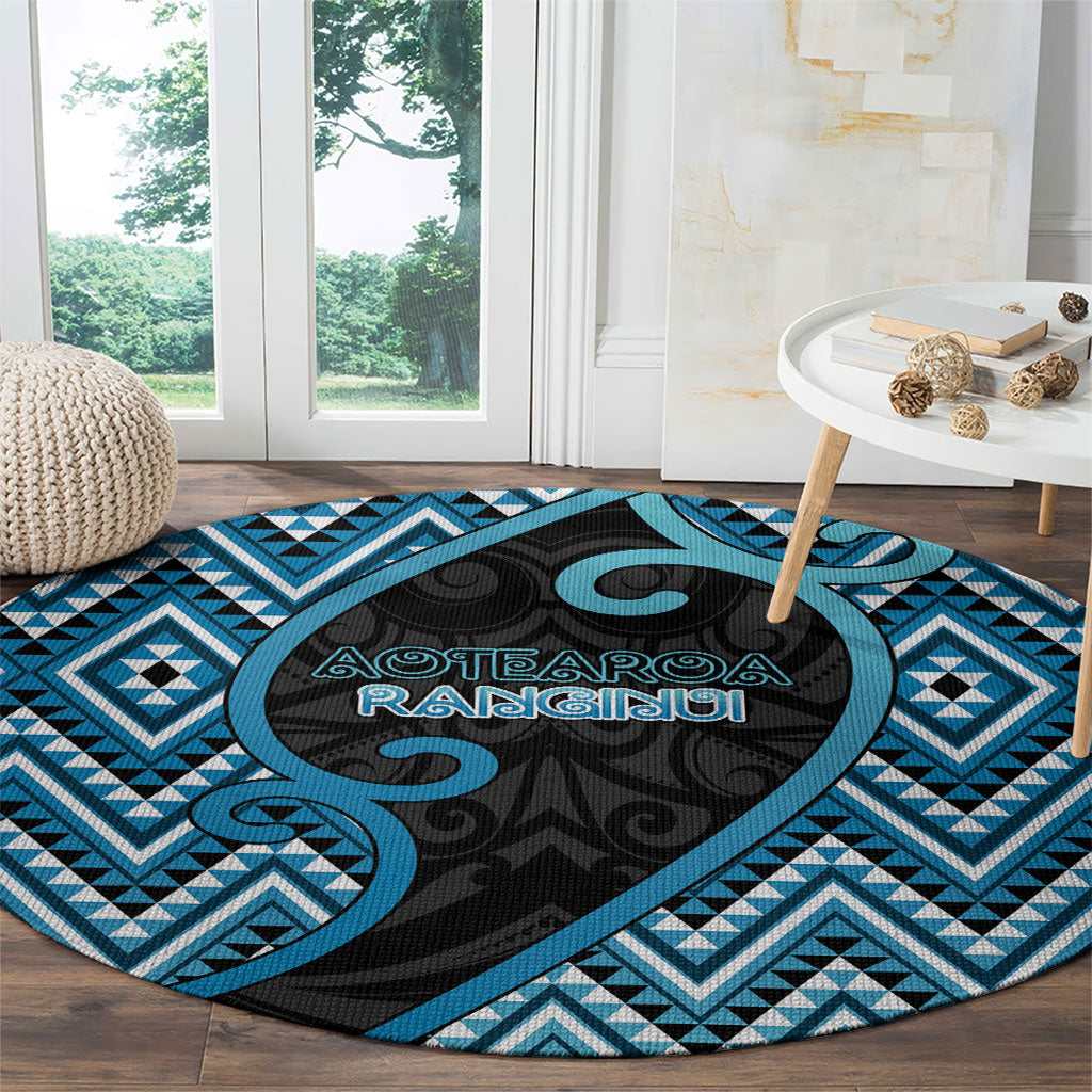 Aotearoa Atua Ranginui Round Carpet Maori Sky Father Koru Patterns DT05 - Polynesian Pride