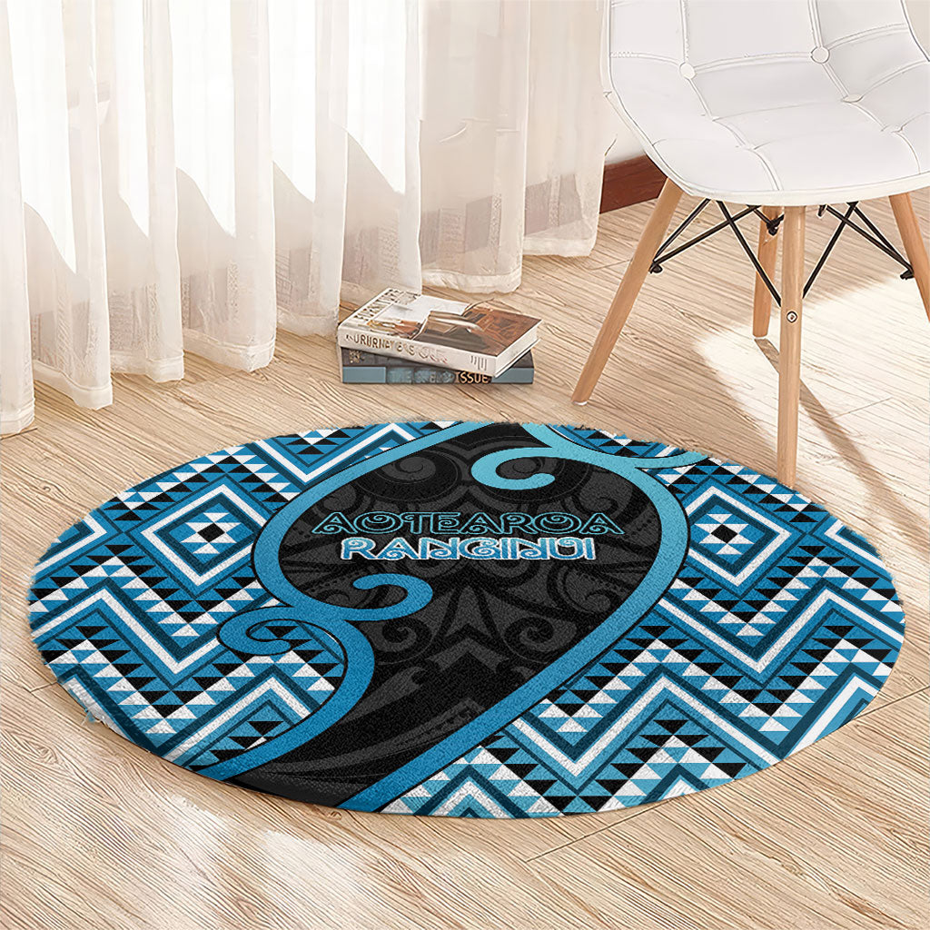 Aotearoa Atua Ranginui Round Carpet Maori Sky Father Koru Patterns DT05 - Polynesian Pride
