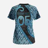Custom Aotearoa Atua Ranginui Scrub Top Maori Sky Father Koru Patterns DT05 - Polynesian Pride